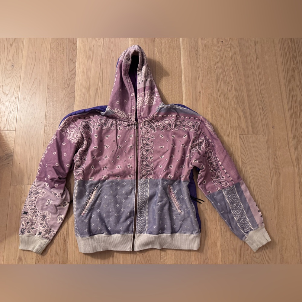 Men’s Bandana purple and Gray Hooded Jacket